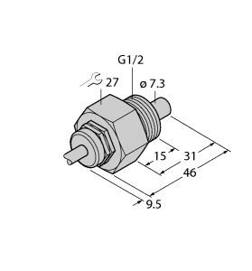[6870412] Turck Flow Monitoring, Immersion Sensor without Integrated Processor (FCS-G1/2A4-NA/D100)