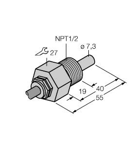 [6870801] Turck Flow Monitoring, Immersion Sensor without Integrated Processor (FCS-N1/2A4-NA 8M)