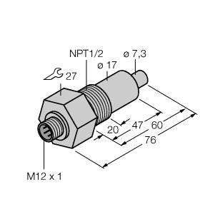 [6871310] Turck Flow Monitoring, Immersion Sensor without Integrated Processor (FCS-N1/2A4-NA-H1141-L060)