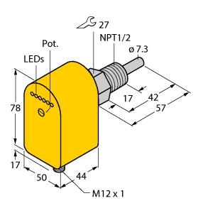 [6871047] Turck Flow Monitoring, Immersion Sensor with Integrated Processor (FCS-N1/2A4P-LIX-H1141/V300)