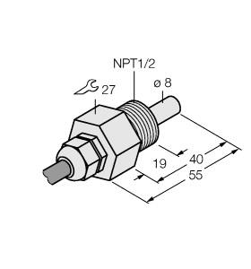 [6871422] Turck Flow Monitoring, Immersion Sensor without Integrated Processor (FCS-N1/2T-NA)