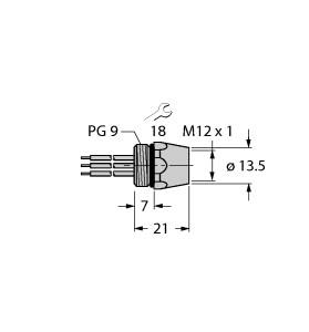 [U7324] Turck FOUNDATION™ fieldbus Receptacle, Front Mount (FKV 49)