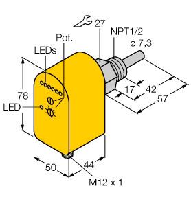 [6870036] Turck Flow Monitoring, Immersion Sensor with Integrated Processor (FTCS-N1/2A4P-2AP8X-H1140)