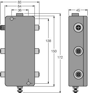 [6611409] Turck PROFIBUS-PA, IP67 junction box, 4-channel (JBBS-48SC-E413/EX)