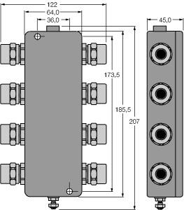 [6611447] Turck FOUNDATION fieldbus, IP67 junction box, 6-channel (JBBS-49-T615B/EX)