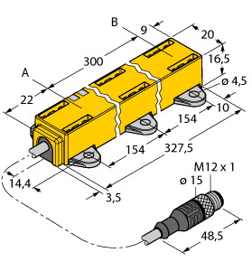 [1590758] Turck Inductive Linear Position Sensor (LI300P1-Q17LM1-LU4X2-0.3-RS5/S97)