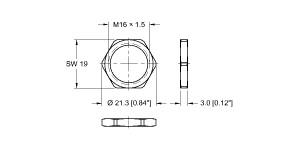 [A9579] Turck Receptacle Hardware, Locknut (LOCKNUT-M16-BRASS-(10/BAG))