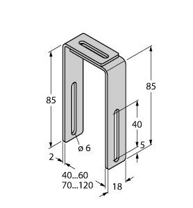 [6901027] Turck Accessories, Mounting Bracket, For Linear Position Sensors (MB2.1-Q25(4PCS))