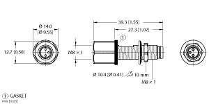 [U2-12391] Turck Actuator and Sensor Receptacle, Panel Feed-through (MFSV MFKV 3/M8)