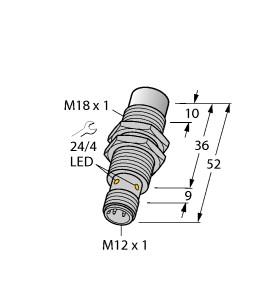 [1634835] Turck Inductive Sensor, For the Food Industry (NI15U-EM18WD-AN6X-H1141)
