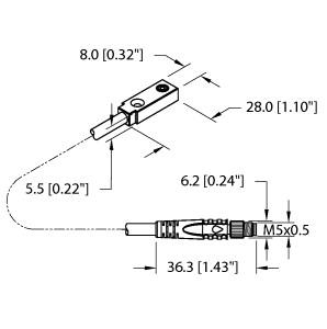 [4613678] Turck Inductive Sensor (NI3.5-Q5.5-RN6X-0.3-VSG3M)