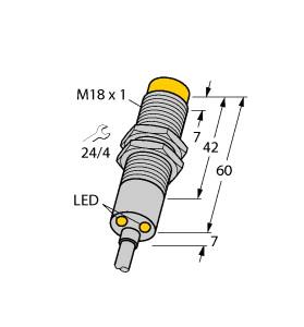 [4611234] Turck Inductive Sensor, For Recognition of Rotation Direction (NI4-M18-2AP6X2/S90-S1123)