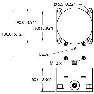[1564093] Turck Inductive Sensor (NI60-K90SR-VP4X2-H1141)