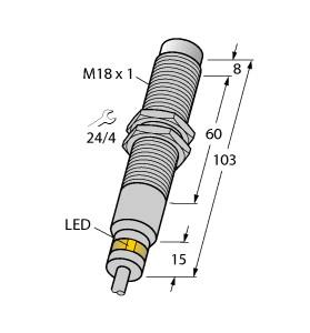 [4632100] Turck Inductive Sensor, For Harsh Environments and Temperatures up to 120°C (NI7-EM18D-VP6X/S120)