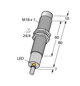 [4310530] Turck Inductive Sensor, With Increased Temperature Range (NI8-M18-AZ3X/S120)