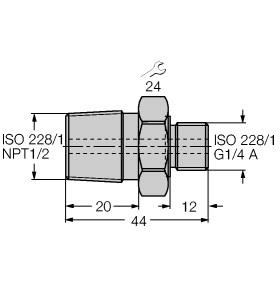 [6835013] Turck Accessories, Threaded Adapter (PCV-N1/2A4)