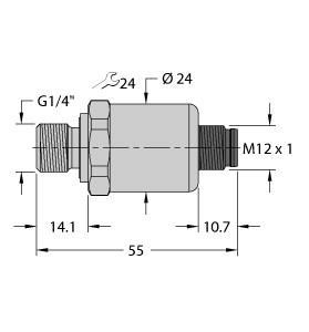 [6839503] Turck Pressure Sensor, With Voltage Output (3-Wire) (PT10A-1004-U1-H1143/X)