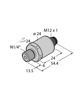 [6837424] Turck Pressure Transmitter, With Current Output (2-Wire) (PT15PSIG-1003-I2-H1141)