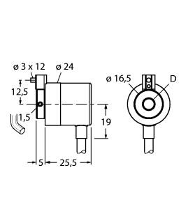 [1545919] Turck Incremental Encoder, Industrial Line (RI-02C6S3-2D1000-C)