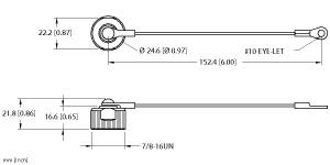 [U0899-34] Turck Accessory for 7/8, Closure cap, Threaded hand tighten + lanyard (RKF-CC)