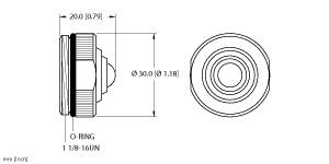 [U2-03885] Turck Accessory for 1-1/8, Closure cap, Threaded hand tighten (RSFC-MC)