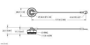 [U0923-29] Turck Accessory for 1-1/8, Closure cap, Threaded hand tighten + lanyard (RSFCV-CC)