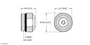 [U0957-95] Turck Accessory for 7/8, Closure cap, Threaded hand tighten (RSF-MC)