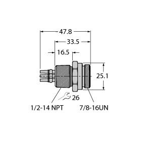 [U7895] Turck PROFIBUS-PA Receptacle, Front Mount (RSFV 48)