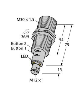 [1610073] Turck Ultrasonic Sensor, Diffuse Mode Sensor (RU130U-EM30E-LIU2PN8X2T-H1151/3GD)