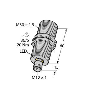 [1610034] Turck Ultrasonic Sensor, Diffuse Mode Sensor (RU130U-M30M-2UP8X2-H1151)