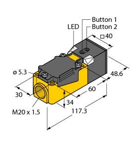 [1610055] Turck Ultrasonic Sensor, Diffuse Mode Sensor (RU200-CP40-2UN8X2T)