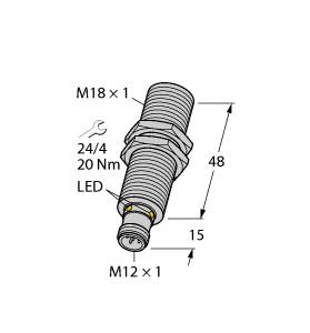 [1610070] Turck Ultrasonic Sensor, Diffuse Mode Sensor (RU70U-M18M-UP8X2-H1151)