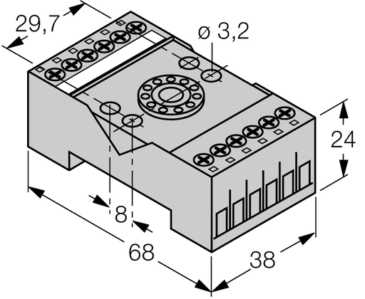 [R4460] Turck Comat Releco by TURCK, Socket base for C3 relays (S3-B)