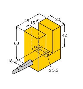 [1605030] Turck Inductive Sensor, Slot-type (SI15-K30-VP6)