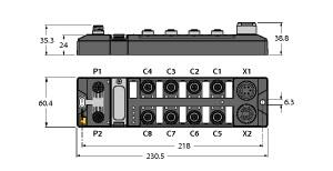 [6814003] Turck Fieldbus I/O module PROFIBUS-DP, 16 Digital PNP Outputs 2 A (TBDP-L2-16DOP)