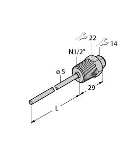 [9910450] Turck Accessories, Thermowell, For Temperature Sensors (THW-3-N1/2-A4-L250)