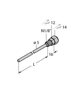 [9910418] Turck Accessories, Thermowell, For Temperature Sensors (THW-3-N1/8-A4-L100)