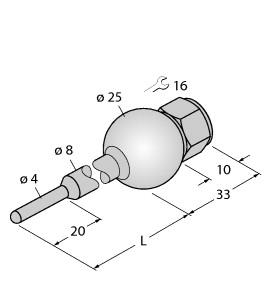 [9910502] Turck Accessories, Thermowell, For Temperature Sensors (THW-3-UNI25-A4-L035)