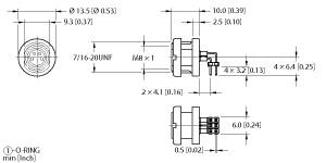 [U0902-41] Turck Actuator and Sensor Receptacle, Rear Mount, Right-angle PCB Pins (WMFK 4F-PCB)