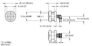 [U0902-40] Turck Actuator and Sensor Receptacle, Rear Mount, Right-angle PCB Pins (WMFK 6F-PCB)