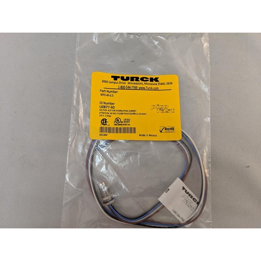 [U0877-90] Turck Actuator and Sensor Receptacle, Rear Mount, Threaded or Snap Connecction (MFS 4F-0.5)