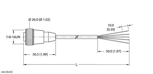 [U2060-0] Turck Actuator and Sensor Cordset, Connection Cable (RKM 50-15M)