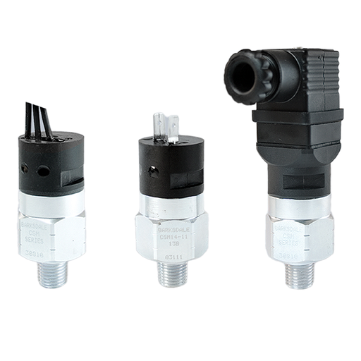 [CSM15-31-12B] Barksdale CSM Compact Pressure Switch, Field Adjustable, 75 to 300 psi, SPDT, 5A/ 3A @ 125 VAC/ 250 VAC, 1/4" NPT, DIN# 43650A, Buna-M Wetted Parts