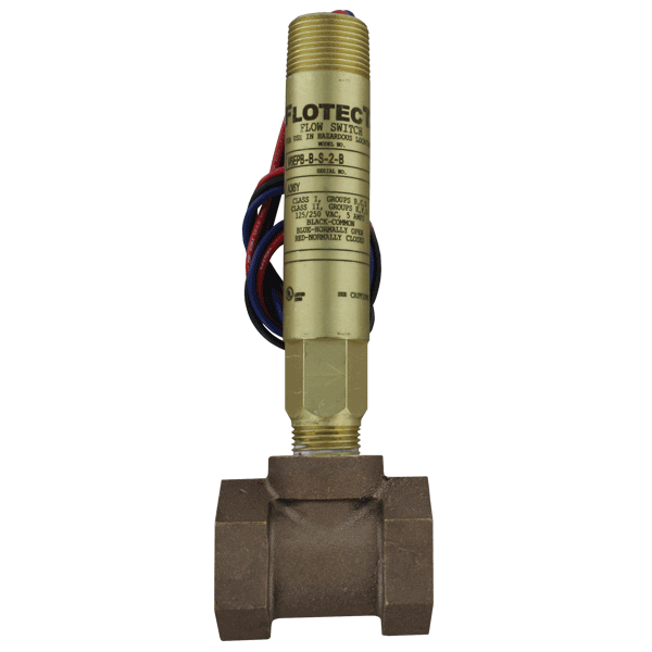 [V6EPB-B-S-2-B] Series V6 Flotect, Mini-Size Flow Switch, .75" NPT, Brass Body and Tee