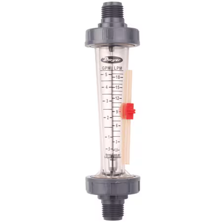 [LFMA-03-A2] 1/2" NPT Male Polycarbonate Inline Flowmeter