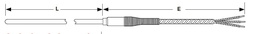 [RFGA0TK060AB010] RTD Sensor Style RF, Outside Diameter [in] G - .125 Inch Sheath Type K = 316/316L SS Mineral Insulated, Sheath Length [L] (In) 6.000, 12 in. lead wire length