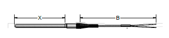 [J48U-003(5/8)-SC-8HN63] THERMOCOUPLE TYPE  T, 1/4" OD, 2" LONG, 50FT LEAD