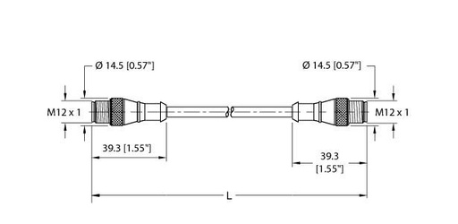 [100012778] Turck Actuator and Sensor Cordset, Extension Cable (RS 8T-0.3-RS 8T)