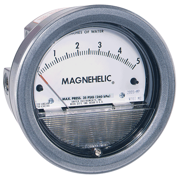 [2005] MAGNEHELIC GAGE, 4.5"DIAL, 0-5" WATER COLUMN, 1/8"NPT FEMALE