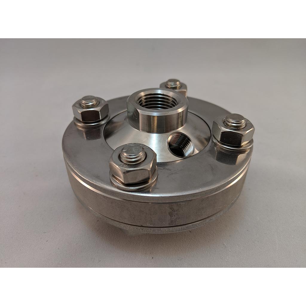 [52729387] L990.10 Series Diaphragm Seal, 1/4" Instrument Connection, 1/2" Process Connection, SS Upper, Lower & Diaphragm, No Flushing Connection, Buna-N Seal, 1500PSI   L990.10.N2FXN4F.SS.SS-0.SS.SS.BN.1500